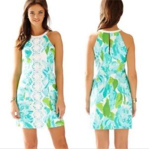 Lilly Pulitzer Blue and Green Floral Mini Dress